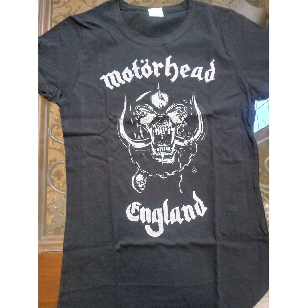 MOTORHEAD -‎ 2010 England Metallic Silver Women's T-shirt ~Never Worn~ XXL